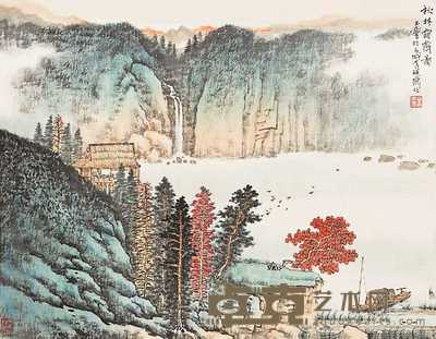 宋玉麟 秋林霜霁图 镜心 31.5×40.5cm